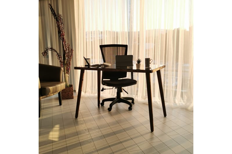 Skrivebord Vallsbo 110 cm - Glass/Valnøttbrun - Skrivebord - Databord & PC bord