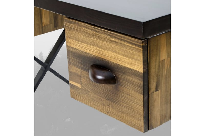 Skrivebord Vernetta 115 cm med Oppbevaringsskuffer - Tre/Brun - Skrivebord - Databord & PC bord