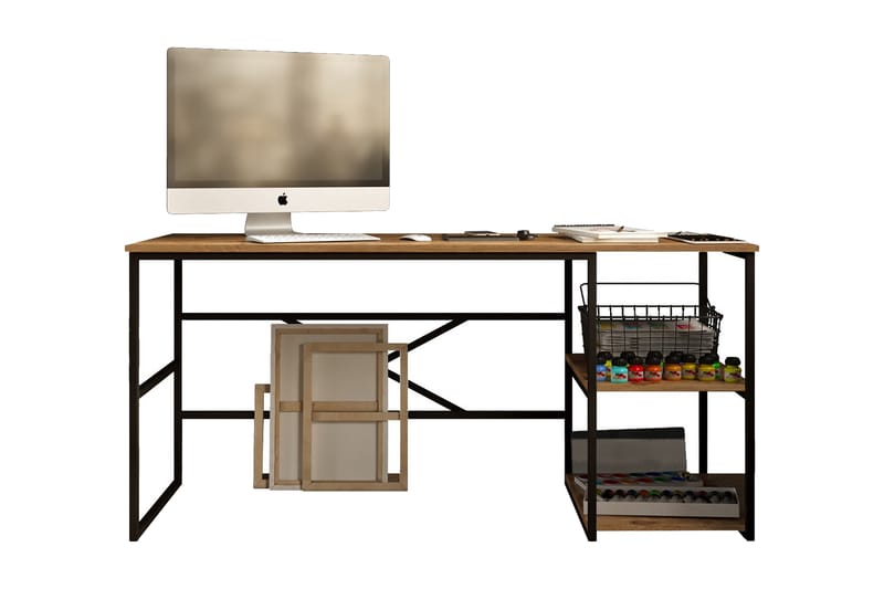 Skrivebord Vogue 160x75x160 cm med oppbevaring - Grønn - Skrivebord - Databord & PC bord