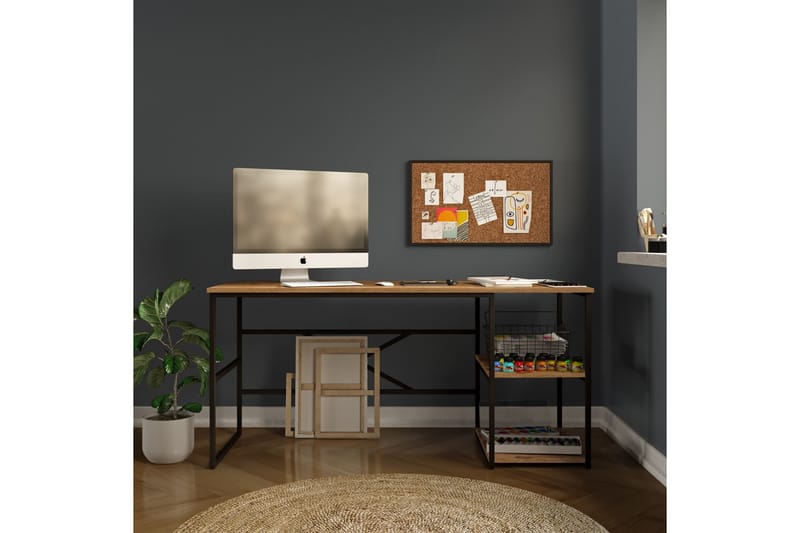 Skrivebord Vogue 160x75x160 cm med oppbevaring - Grønn - Møbler - Bord - Kontorbord - Skrivebord