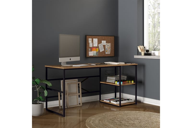 Skrivebord Vogue 160x75x160 cm med oppbevaring - Grønn - Møbler - Bord - Kontorbord - Skrivebord