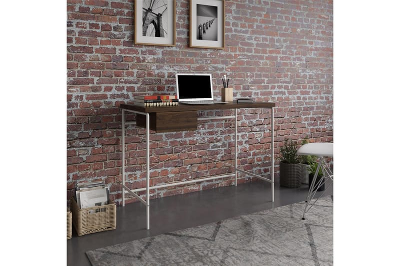 Skrivebord Webster 107 cm med Oppbevaringsskuff Valnøttsbrun - Novogratz - Skrivebord - Databord & PC bord
