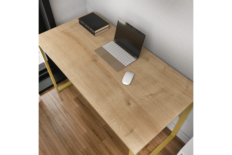 Skrivebord Wraphis 60x74x120 cm - Gull/Brun - Skrivebord - Databord & PC bord