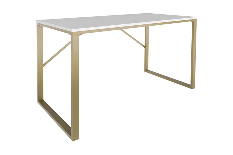 Skrivebord Wraphis 60x74x120 cm - Gull/Hvit - Møbler - Bord - Kontorbord - Skrivebord