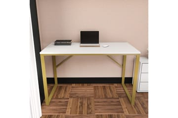 Skrivebord Wraphis 60x74x120 cm - Gull/Hvit - Møbler - Bord - Kontorbord - Skrivebord