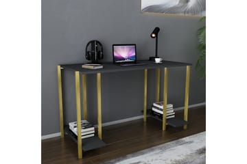 Skrivebord Yepan 60x73,8x125,2 cm med oppbevaring - Gull/Antrasitt - Møbler - Bord - Kontorbord - Skrivebord