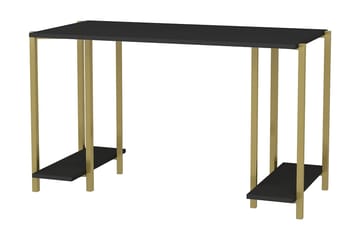 Skrivebord Yepan 60x73,8x125,2 cm med oppbevaring - Gull/Antrasitt - Møbler - Bord - Kontorbord - Skrivebord