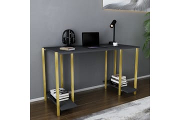 Skrivebord Yepan 60x73,8x125,2 cm med oppbevaring - Gull/Antrasitt - Møbler - Bord - Kontorbord - Skrivebord