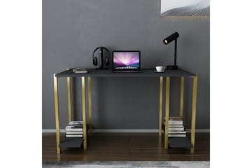 Skrivebord Yepan 60x73,8x125,2 cm med oppbevaring - Gull/Antrasitt - Møbler - Bord - Kontorbord - Skrivebord