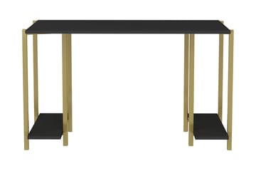 Skrivebord Yepan 60x73,8x125,2 cm med oppbevaring - Gull/Antrasitt - Møbler - Bord - Kontorbord - Skrivebord
