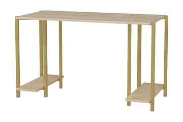 Skrivebord Yepan 60x73,8x125,2 cm med oppbevaring - Gull/Brun - Møbler - Bord - Kontorbord - Skrivebord