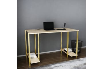 Skrivebord Yepan 60x73,8x125,2 cm med oppbevaring - Gull/Brun - Møbler - Bord - Kontorbord - Skrivebord