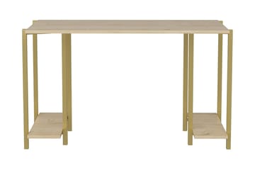Skrivebord Yepan 60x73,8x125,2 cm med oppbevaring - Gull/Brun - Møbler - Bord - Kontorbord - Skrivebord