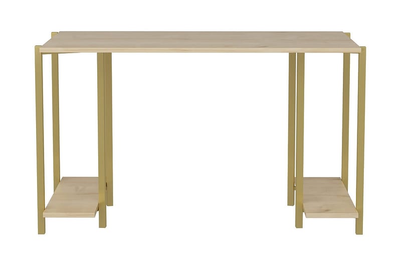 Skrivebord Yepan 60x73,8x125,2 cm med oppbevaring - Gull/Brun - Møbler - Bord - Kontorbord - Skrivebord