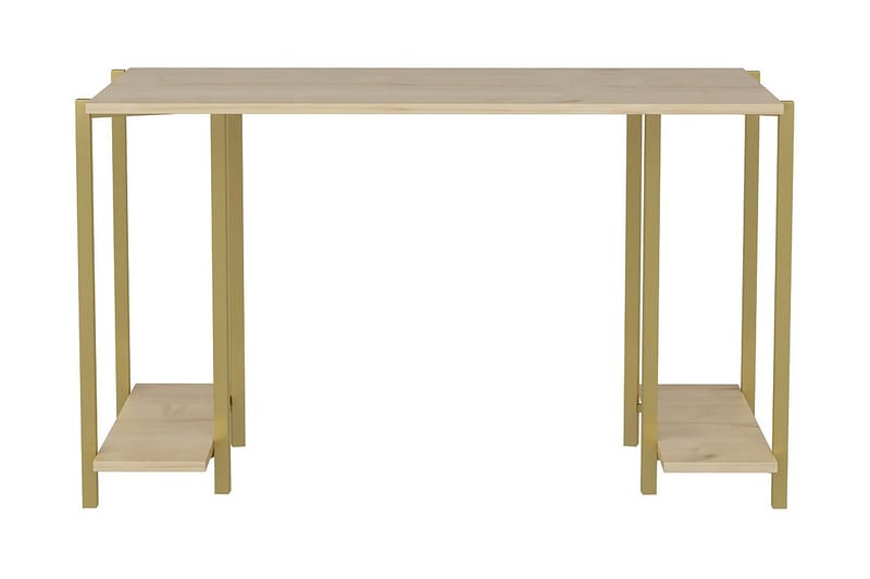 Skrivebord Yepan 60x73,8x125,2 cm med oppbevaring - Gull/Brun - Skrivebord - Databord & PC bord