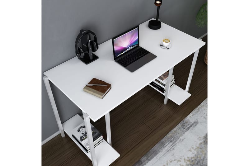 Skrivebord Yepan 60x73,8x125,2 cm med oppbevaring - Hvit - Skrivebord - Databord & PC bord