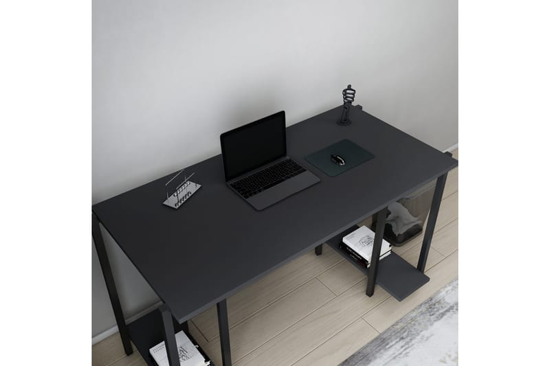 Skrivebord Yepan 60x73,8x125,2 cm med oppbevaring - Svart/Antrasitt - Skrivebord - Databord & PC bord