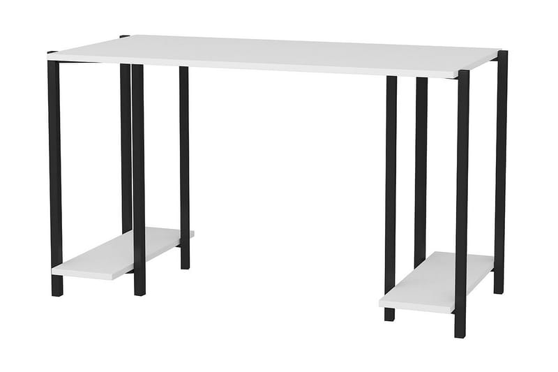 Skrivebord Yepan 60x73,8x125,2 cm med oppbevaring - Svart/Hvit - Møbler - Bord - Kontorbord - Skrivebord