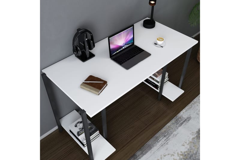 Skrivebord Yepan 60x73,8x125,2 cm med oppbevaring - Svart/Hvit - Møbler - Bord - Kontorbord - Skrivebord