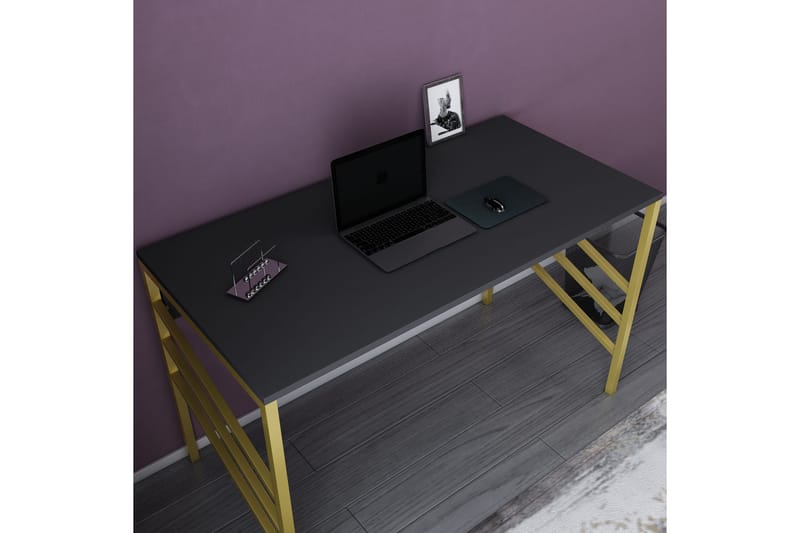 Skrivebord Yepan 60x74,8x120 cm - Gull/Antrasitt - Skrivebord - Databord & PC bord