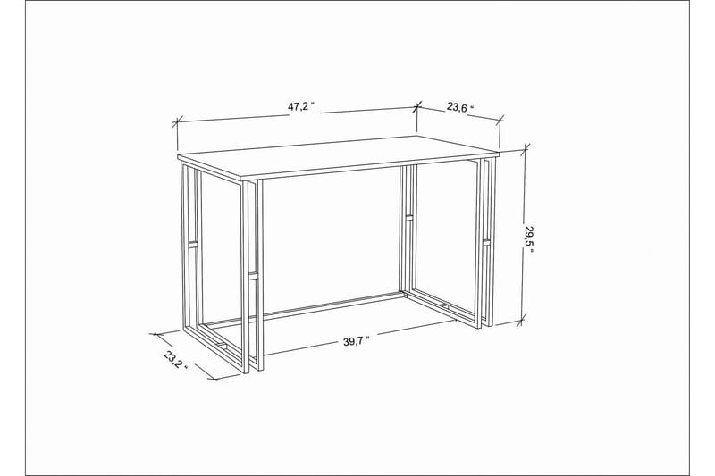 Skrivebord Yepan 60x74,8x120 cm - Gull/Brun - Skrivebord - Databord & PC bord