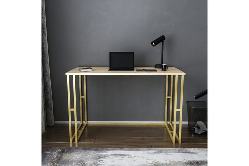 Skrivebord Yepan 60x74,8x120 cm - Gull/Brun - Skrivebord - Databord & PC bord