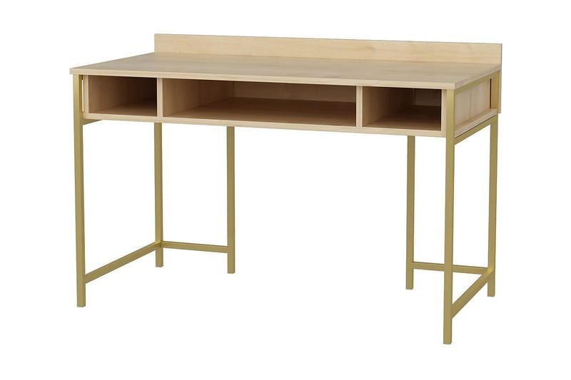 Skrivebord Yepan 60x74,8x120 cm med oppbevaring - Gull/Brun - Skrivebord - Databord & PC bord