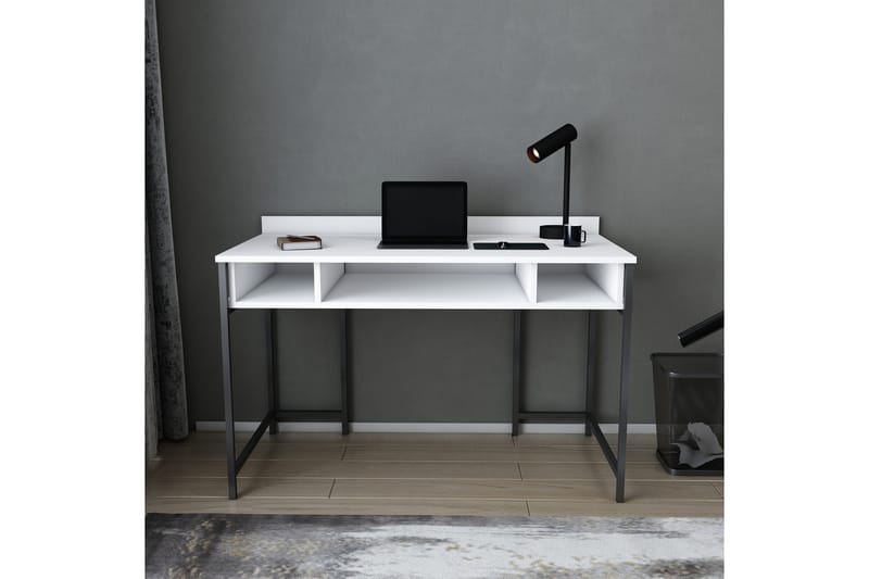 Skrivebord Yepan 60x74,8x120 cm med oppbevaring - Svart/Hvit - Skrivebord - Databord & PC bord