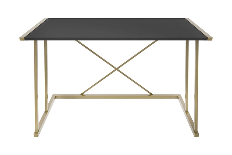 Skrivebord Yepan 60x75x114 cm med oppbevaring - Gull/Antrasitt - Skrivebord - Databord & PC bord