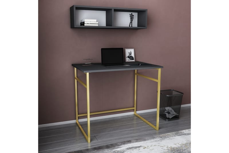 Skrivebord Yepan 60x75x90 cm - Gull/Antrasitt - Skrivebord - Databord & PC bord