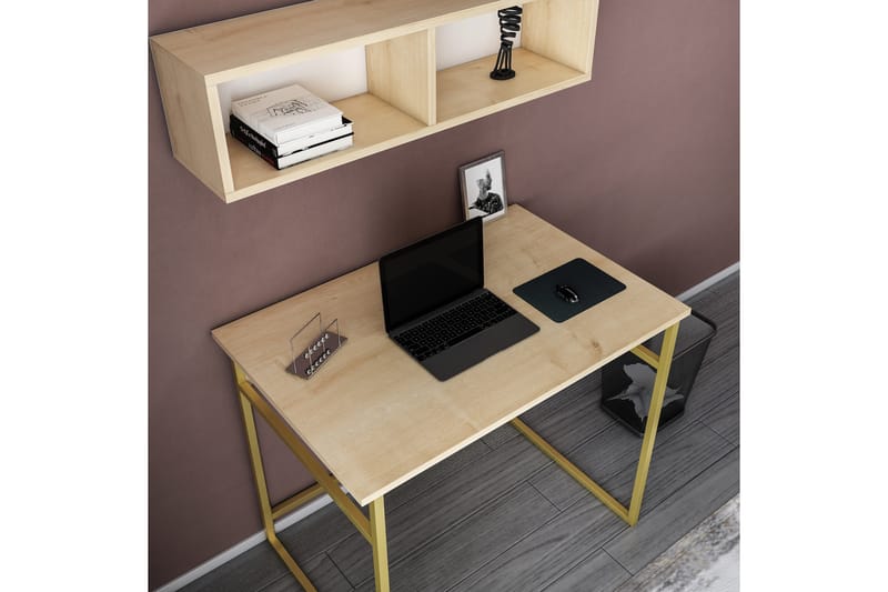 Skrivebord Yepan 60x75x90 cm - Gull/Brun - Skrivebord - Databord & PC bord
