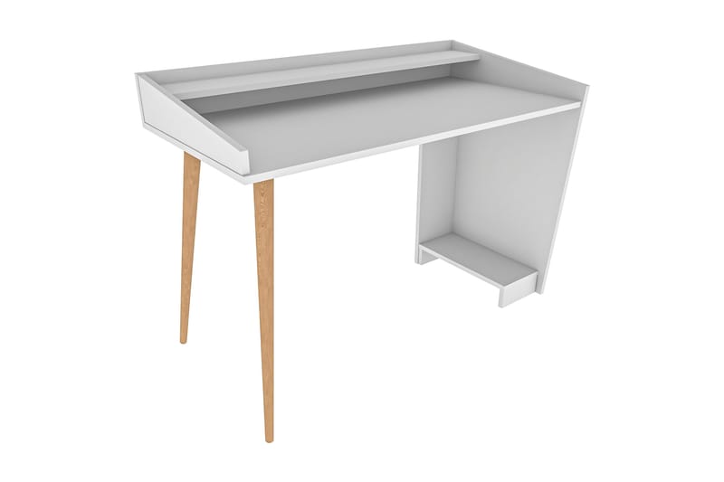 Skrivebord Zakkum 59x88,3x121,8 cm med oppbevaring - Hvit - Skrivebord - Databord & PC bord