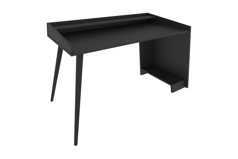 Skrivebord Zakkum 59x88,3x121,8 cm med oppbevaring - Svart - Skrivebord - Databord & PC bord