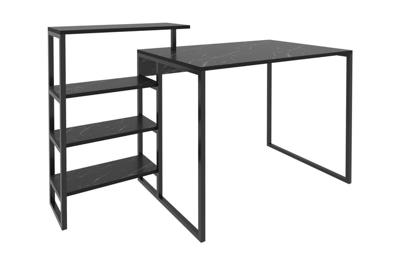 Skrivebord Zakkum 60x76,8x133 cm med oppbevaring - Svart - Skrivebord - Databord & PC bord