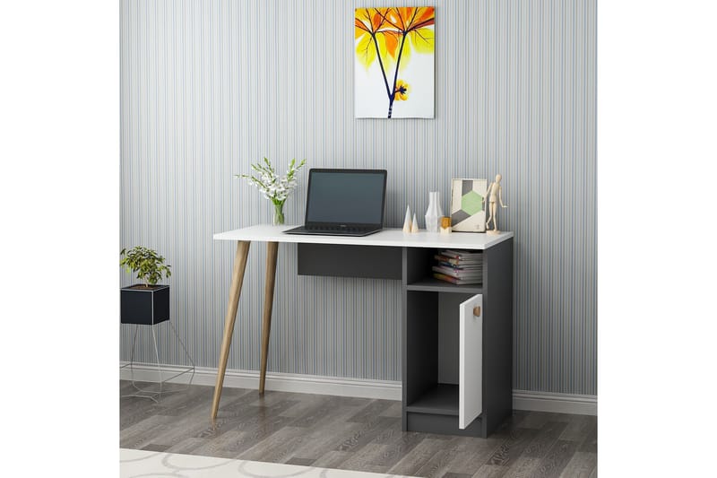 Skrivebord Zegerslot 110 cm - Hvit/Antrasitt - Skrivebord - Databord & PC bord