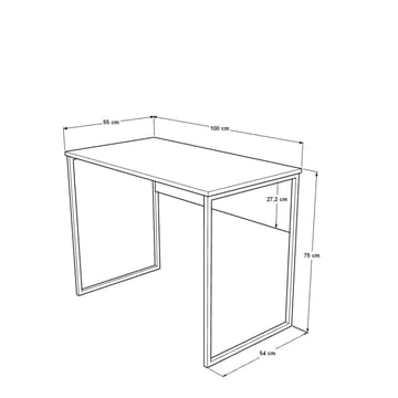 Skrivebord Skye Decor Bren (100 x 75 x 55 cm) Eik Antrasitt - Eik og antrasitt - Møbler - Bord - Kontorbord - Skrivebord