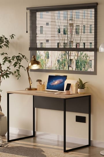 Skrivebord Skye Decor Bren (100 x 75 x 55 cm) Eik Antrasitt - Eik og antrasitt - Møbler - Bord - Kontorbord - Skrivebord