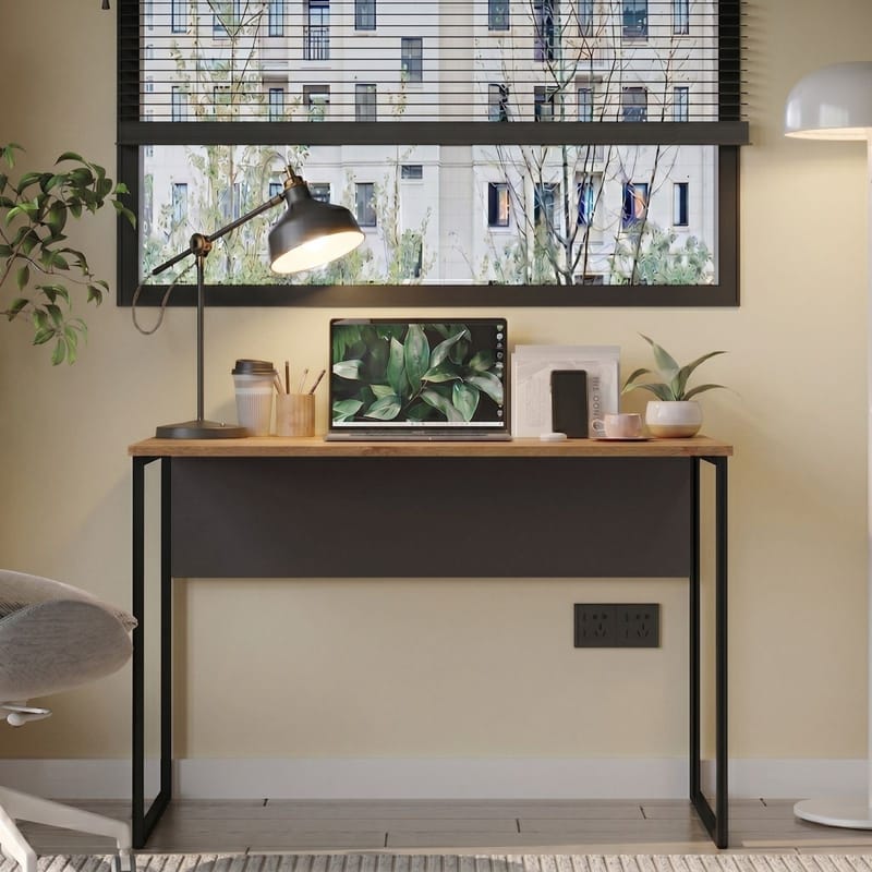 Skrivebord Skye Decor Bren (100 x 75 x 55 cm) Eik Antrasitt - Eik og antrasitt - Møbler - Bord - Kontorbord - Skrivebord