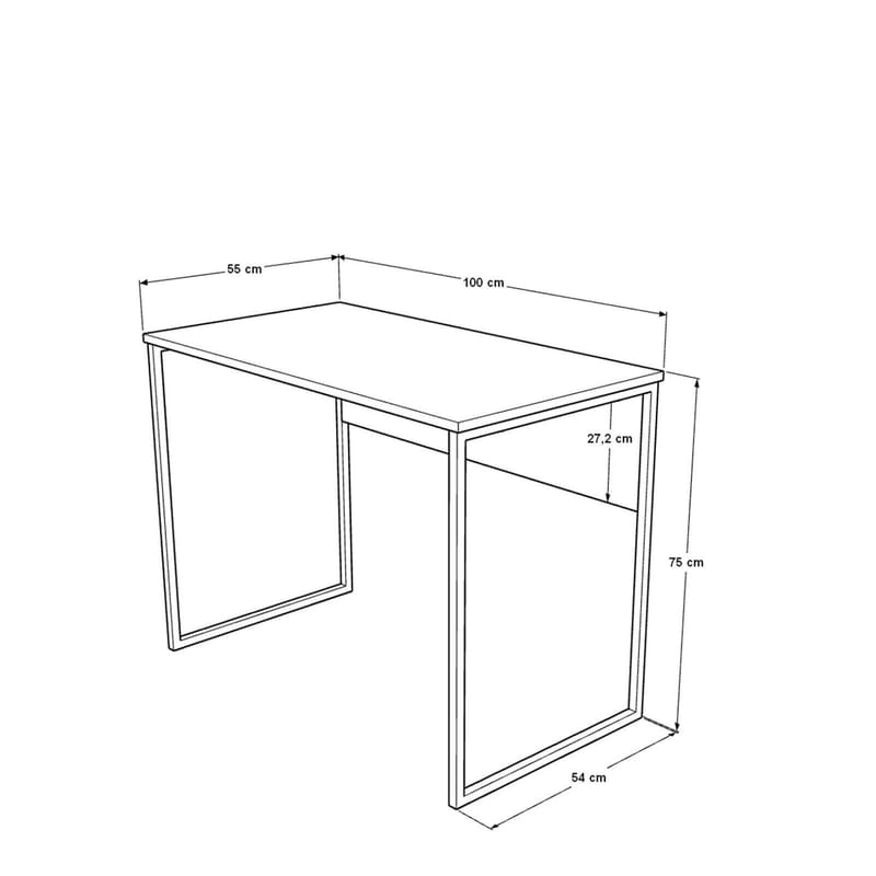Skrivebord Skye Decor Bren (100 x 75 x 55 cm) Eik - Eik - Møbler - Bord - Kontorbord - Skrivebord