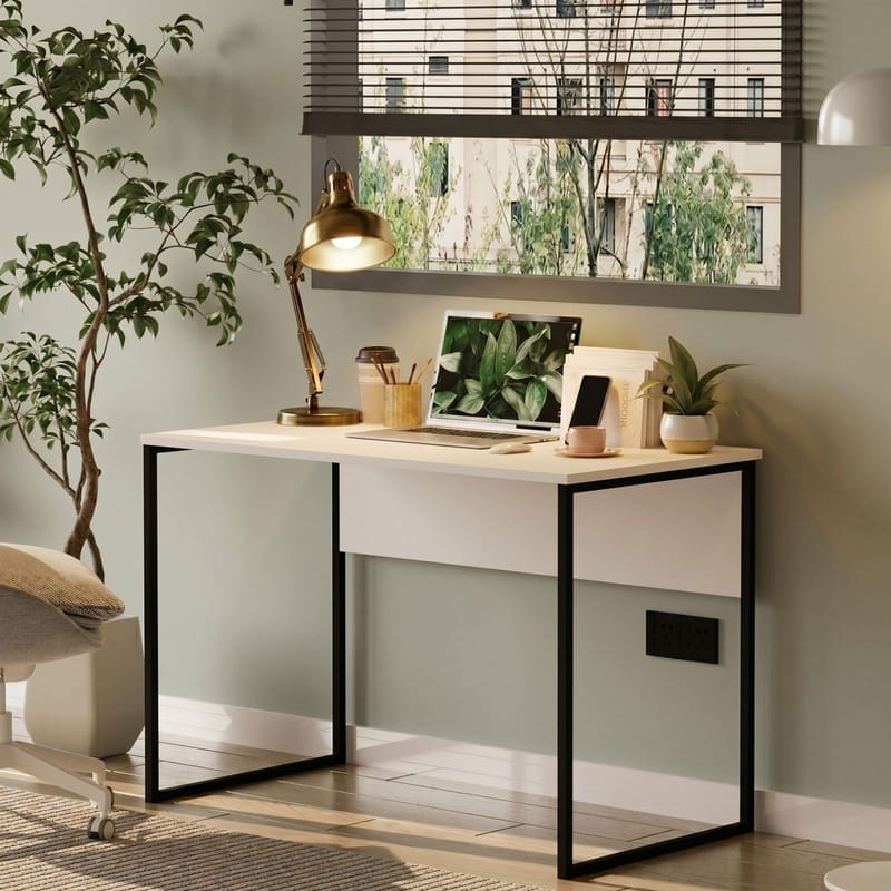 Skrivebord Skye Decor Bren (100 x 75 x 55 cm) Hvit - Hvit - Møbler - Bord - Kontorbord - Skrivebord