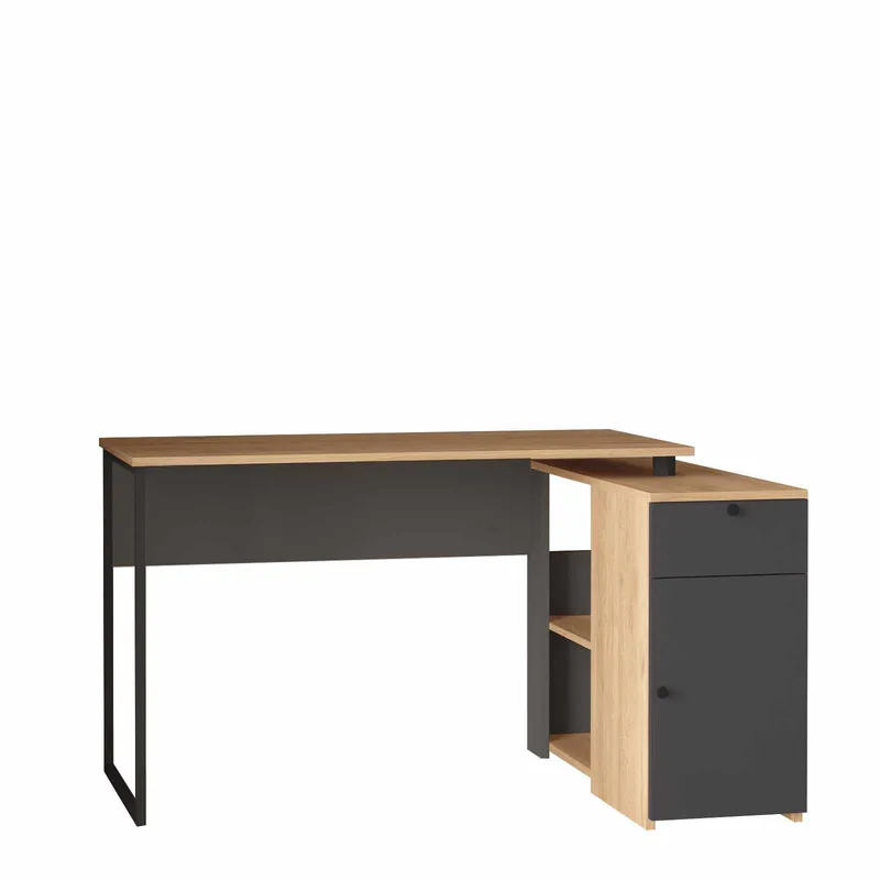 Skrivebord Skye Decor Cleo Shelf (129,8 x 70 x 90 cm) Natural Anthracite, Naturlig/Antrasitt