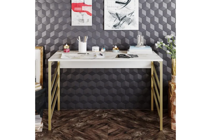 Sotinge Skrivebord 120 cm - Gull - Møbler - Bord - Kontorbord - Skrivebord