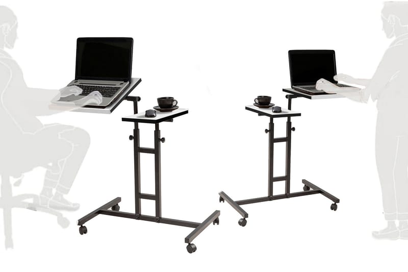 Ståskrivebord Kendallynn 67 cm Katt - Svart/Hvit - Skrivebord - Databord & PC bord - Hev og senkbart skrivebord
