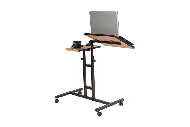 StåSkrivebord Kossick 67 cm Små Bilder - Tre/natur/Svart - Skrivebord - Databord & PC bord - Hev og senkbart skrivebord