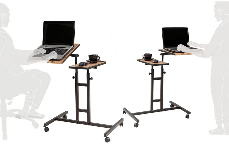 StåSkrivebord Kossick 67 cm Små Bilder - Tre/natur/Svart - Møbler - Bord - Kontorbord - Skrivebord
