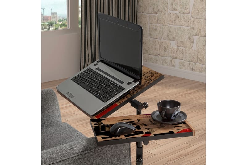 Ståskrivebord Tyanne 67 cm - Tre/Natur/Svart - Skrivebord - Databord & PC bord - Hev og senkbart skrivebord