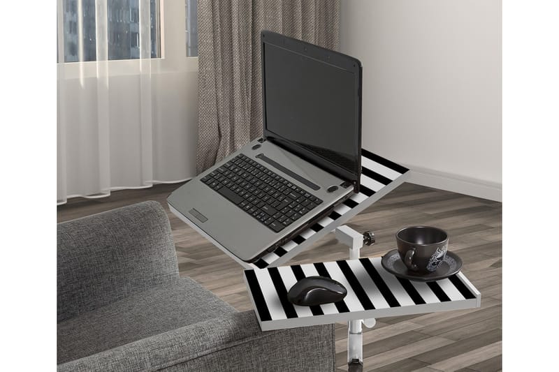 Ståskrivebord Villaluazo 67 cm Tekst Striper - Hvit - Skrivebord - Databord & PC bord - Hev og senkbart skrivebord