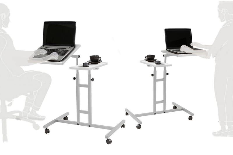 Ståskrivebord Villaluazo 67 cm Tekst Striper - Hvit - Skrivebord - Databord & PC bord - Hev og senkbart skrivebord