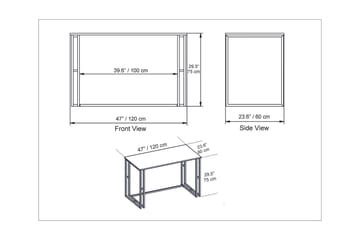 Stodene Skrivebord 120 cm Marmormønster - Hvit - Møbler - Bord - Kontorbord - Skrivebord