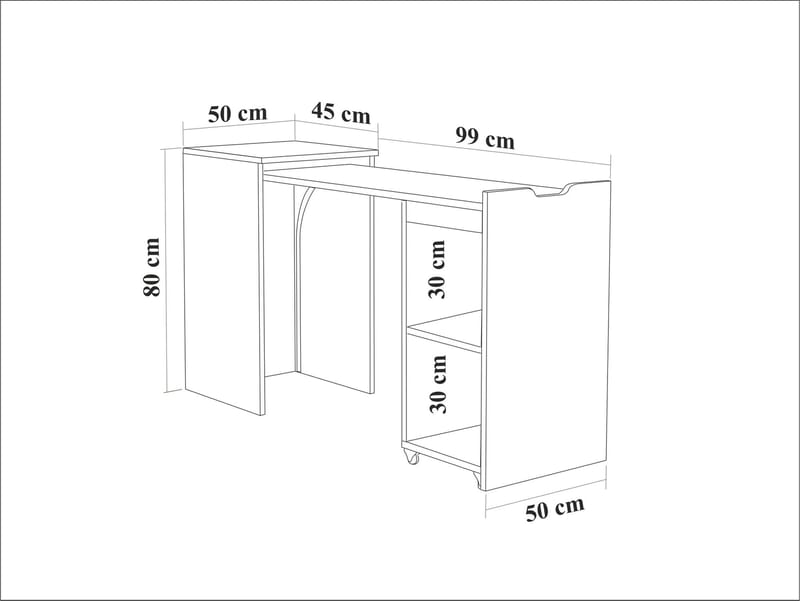 Study Desk Homitis - Møbler - Bord - Kontorbord - Skrivebord